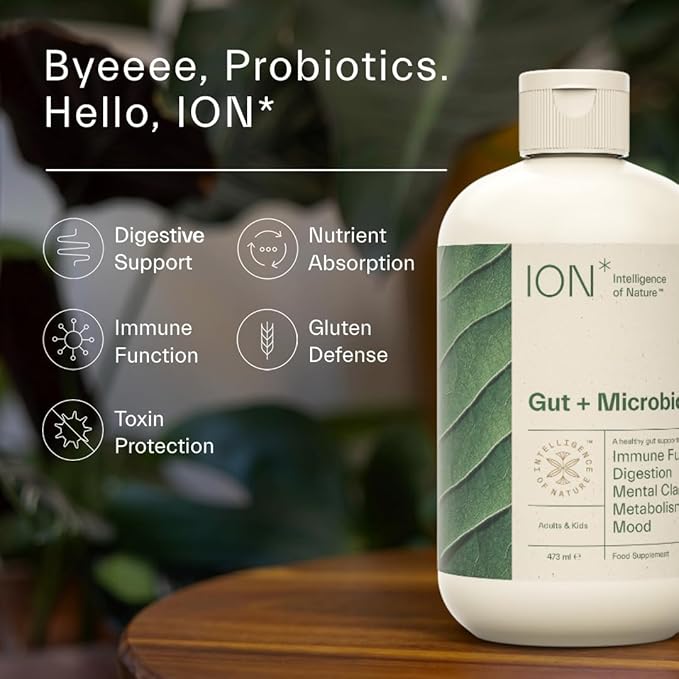ION* Intelligence of Nature Gut Support Liquid Supplement - Gut & Digestive Health Liquid Drops, Cleanse & Detox with Humic Extract for Women & Men, Adults & Kids 4+ - 8 fl oz (Pack of 1)