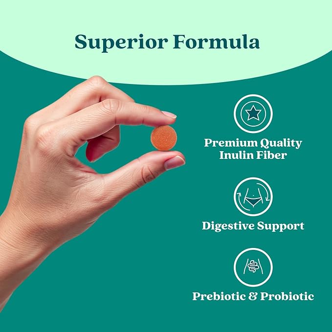 BeLive Synbiotics - Probiotic & Prebiotic Fiber Gummies – High Strength Inulin (3g), Dietary Fiber Supplement, Digestive Support for Kids & Adults - Strawberry, Orange, Blueberry Flavor | 3-Pack