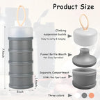 Ysglory 3 Packs Protein Powder Storage Container 4 Stackable Formula Dispenser Portable Protein Powder Travel Container Milk Powder Container to Go for Workout, Fitness, Travel (Gray,White,Pink)