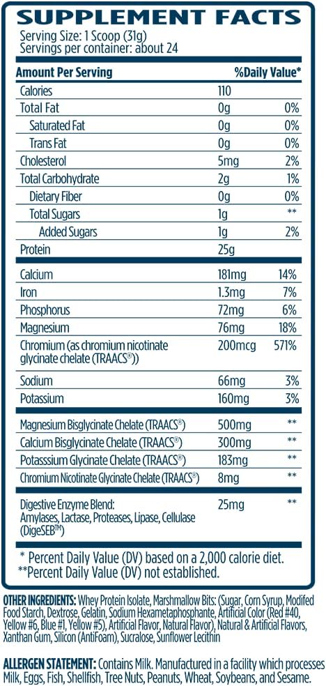 VMI Sports | ProtoLyte Whey Isolate Protein Powder | Low Calorie Whey for Weight Loss and Muscle Gain | Digestive Enzymes | Non-GMO (1.6 lb, Marshmallow Charms)