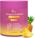 Her Juicy Women's Probiotic Gummies: Supports Women’s Wellness & pH Balance, Clean Vegan, Pineapple Flavor, Prebiotics & Lactobacillus Blend, with Slippery Elm, Gut Health & Immune Defense, 60 Gummies