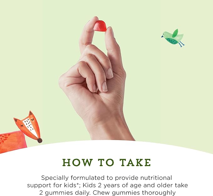 Amazon Brand - Mama Bear Organic Kids Multivitamin Gummies, Berry, Cherry & Orange, 60 Count, 1 Month Supply (Packaging May Vary)