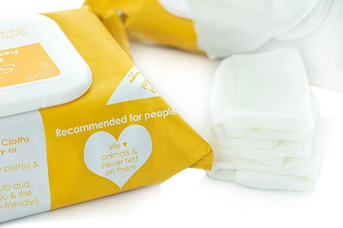 Shobha Rosewater Freshening Cloths – Cleansing Face & Body Wipes – Intimate Hygiene Wipes Ideal Before & After Hair Removal – Suitable for Sensitive Facial Skin & Bikini Area, 30 Count