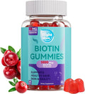 Biotin Gummies 5000mcg, Hair Skin & Nails Vitamins for Women& Men, Non-GMO, Gluten-Free, Vegetarian Chewable B7 Supplement for Hair Growth, Soluble Keratin 50 Mg Per Seving,60 Gummies