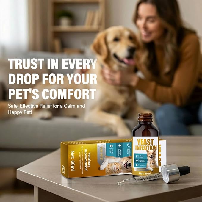 Yeast Infection Treatment for Dogs - Soothing Ear & Skin Relief for Itch & Inflammation, Natural Dog Allergy Support