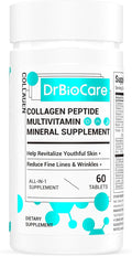 DrBioCare Collagen Peptides for Women, Beauty Vitamin & Mineral Supplement,Contains Vitamin D3, Probiotics for Women & Collagen Peptides,Vitamin B Complex,Vitamin E 60 Tablets