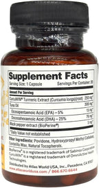 Vitality Rescue Omega 3 with Turmeric Curcumin Supplement, Fish Oil DHA EPA with BioPerine & CurcuWin 46X Absorption, Supports Joint, Muscle, Heart & Brain Health, 30 Capsules
