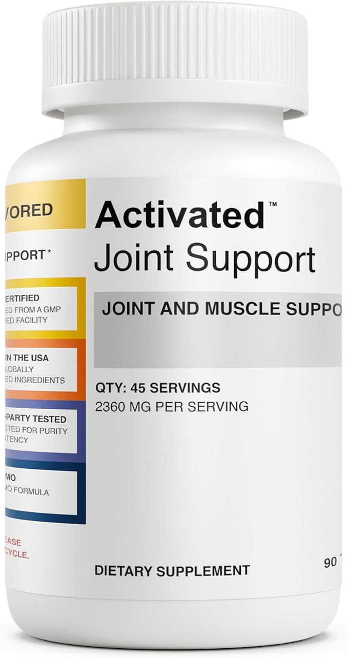 Activated Joint Support Supplement – Advanced Natural Joint and Muscle Relief for Women and Men – Glucosamine Chondroitin MSM & Green Lipped Mussel (90 Count)