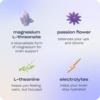 Recess Mood Powder, Magnesium L-Threonate Blend with Passion Flower, L-Theanine, Electrolytes, Magnesium Calm Support Powder Supplement - Gradient Berry 28 Serving Tub