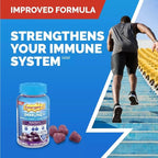 Emergen-C Immune+ Elderberry Gummies, 750 mg Vitamin C with Vitamin D, Zinc and Electrolytes, Immune Support Dietary Supplement, Caffeine Free, Gluten Free, Elderberry Flavor - 36 Count