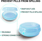 Pill Organizer for Pocket, Mini Pill Box for Pocket Purse, Portable Travel Pill Container, Small Secure Storage for Supplements & Daily Care (Blue 6 PCS)