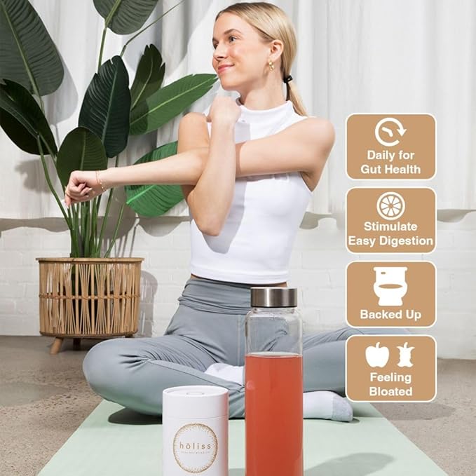 Daily Gut Health Kit – 6-in-1 All Natural Supplement, Bloat & Gas Aid, GI Lining Repair, IBS Support – Lemon Balm, L-Glutamine, PepZinGI, Mixed Berry, 30 Servings, Electric Mixer & Spoon