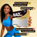 NAD Supplement with Resveratrol, PQQ,Ca-AKG,Nicotinamide,Green Tea, Advanced NAD+ Supplement Daily Pack Support Healthy Mitochondria,Healthy Aging and Cellular Energy for Women & Men 30 Packs