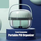 Pill Dispenser with 4 Compartments, Portable Pill Organizer Easy Supplements with Anti Mixing Wide Opening Design Vitamin Organizer Holds for Travel Office (Green 6.2x5.3cm)