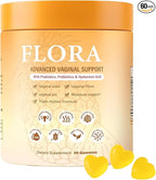 Flora Plus Gummies, Advanced Vaginal Support, Vaginal Health Gummies, Ph Balance for Women, Probiotic Vaginigal Health - Promote Healthy Vaginal Odor & Flora, 60 Count