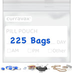 CURRAVAX Pill Bags Pack of 225- BPA Free 3 x 2.75 inch Pill Pouch - Pill Pouches for Medicine with Write on Label –Clear Ziplock Pill Baggies for Travel Medicine Organizer