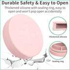 2 Pack Small Pill Box,Premium Thick Silicone 3 Compartment Travel Pill Box for Home/Desk Organizer, Portable Compact Medicine Holder for Vitamin, Cod Liver Oil, Supplement(Red+Pink)