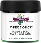 Vitanica Fresh V-Probiotics - Women's Probiotic for Vaginal Health - Contains Lactobacillus Gasseri - Free of Filler, Fragrances, Parabens, Preservatives & Artificial Colors - 30 Suppository Tablets