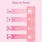 Fullicon Extra Large Weekly Pill Organizer 4 Times a Day, XL Large Pill Box, 7 Day Medicine Organizer, Pill case for Vitamin/Fish Oil/Supplements (Pink)