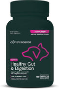 VetriScience Healthy Gut & Digestion Easy-Open Capsules, Acetylator Digestive Enzyme Supplement for Dogs and Cats, Soothe Gut and Bowel Discomfort, 120 Count