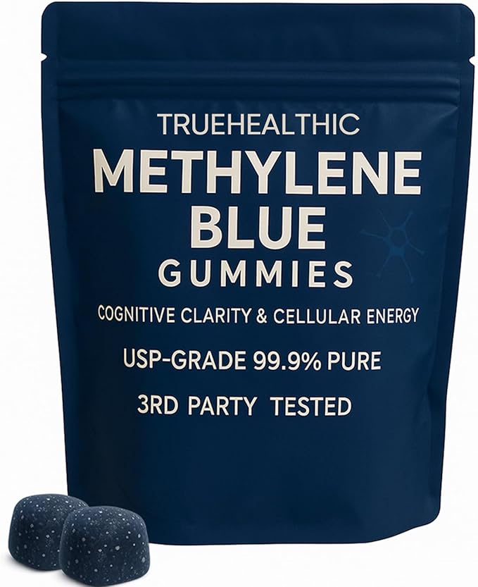 Methylene Blue Gummies with 5mg per Gummy, Cognitive Support & Mental Focus, 99.9% Pure, Vegan Non GMO Formula, Clean Ingredient Profile, Easy Gummy Format, 30 Gummies (1)