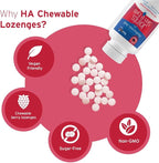 Hyalogic Hyaluronic Acid Chewable Lozenge - Chewable Tablets for Skin Care & Eyes – Vegan, Sugar-Free and Berry Favored Hyaluronic Acid Supplements (60 Count)