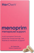 Her Own Menoprim, Menopause Support, Female Hormonal Balance Capsules for Night Sweats, Hot Flashes & Mood Swing Support, Bergamot Orange & Black Cohosh Root, 60 Capsules