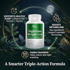 Nighttime Fat Burner Supplements - Appetite Suppressants for Weight Loss - Women & Men, Sleep & Relaxation - Metabolism Booster Weight Loss Pills 30