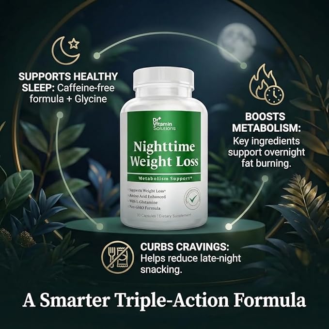 Nighttime Fat Burner Supplements - Appetite Suppressants for Weight Loss - Women & Men, Sleep & Relaxation - Metabolism Booster Weight Loss Pills 30
