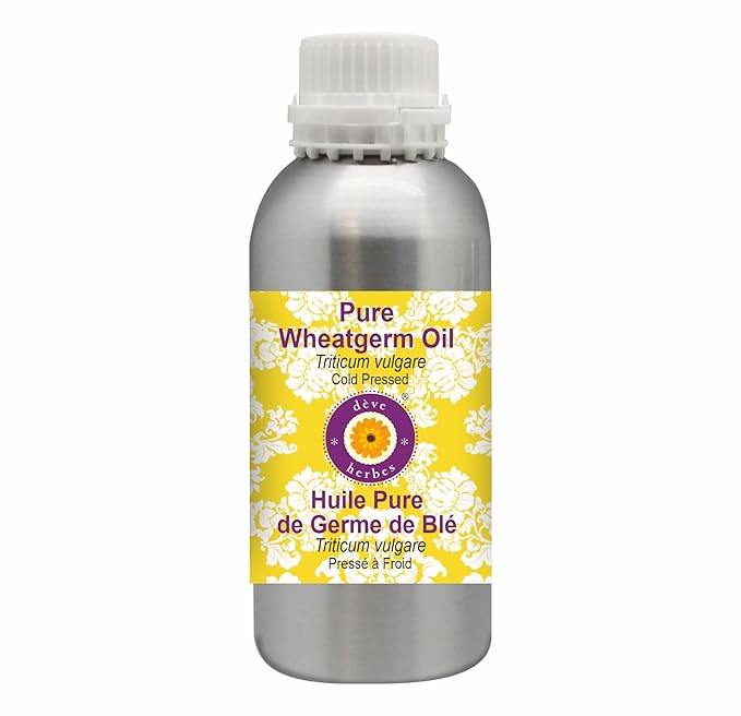 Deve Herbes Pure Wheatgerm Oil (Triticum vulgare) Cold Pressed 1250ml (42 oz)