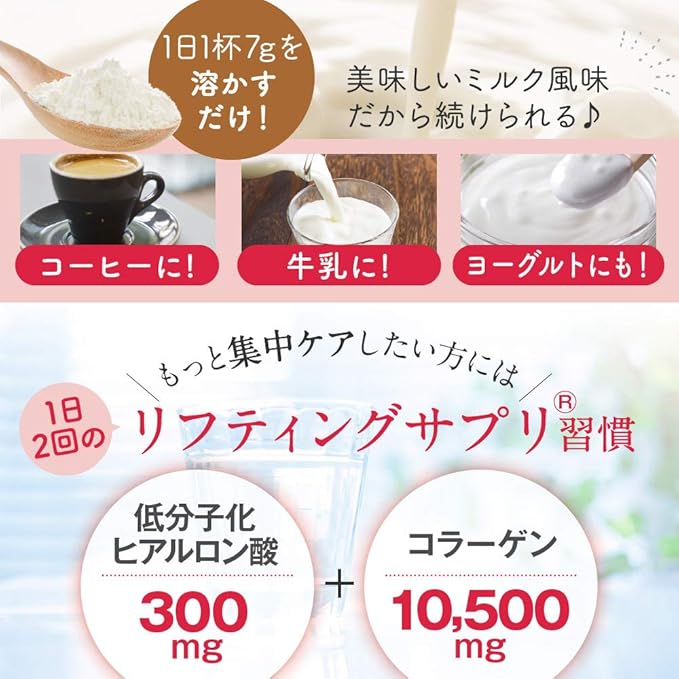 FINE JAPAN Collagen Peptides. Hyaluronic Acid & Collagen + Ubiquinol. Marine Collagen Powder with Elastin. Non-GMO. Supports Skin, Hair, Joints and Bones. (196g/6.9oz x Approx. 28-Days Course)