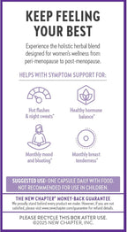 New Chapter Menopause Supplement - Estrotone Herbal Hormone Balance for Women in Perimenopause, with Black Cohosh for Hot Flash Relief & to Reduce Night Sweats + Vitex, No Added Hormones - 30 ct