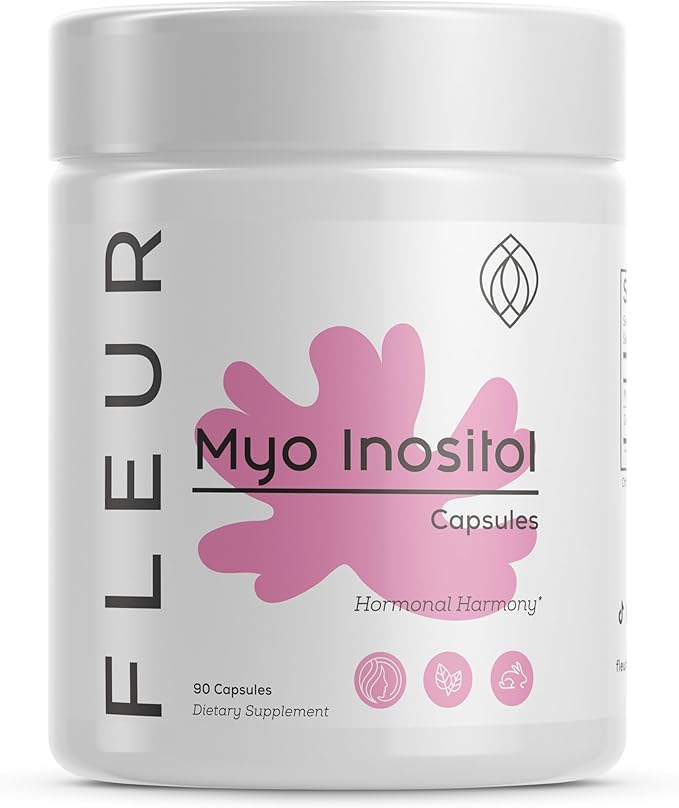 FLEUR Myo-Inositol & D-Chiro Inositol Capsules, Hormone Balance and Ovarian Function Support for Women, Regulates Menstrual Cycle, Non-GMO & Vegan, 90 Capsules