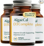 ALGAECAL 4-in-1 Vitamin D3 K2 Complete - ADK Vitamin Supplement, Enhanced Immune Support & Bone Health with D3 K2, A, & E - Whole Body Wellness & Bone Strength, 60 Easy-Swallow Softgels