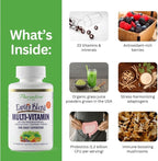 Paradise Herbs Earth's Blend Once Daily Multivitamin with Iron, 48 Organic Superfoods, Probiotics, Antioxidants, Vitamins A, B12, C, D, K2, 60 Capsules