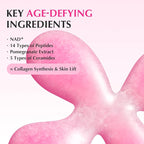 EQQUALBERRY NAD+ Peptide Boosting Serum – Niacinamide 2% + 14 Peptides + Vegan Collagen Anti-Aging Korean Skincare Face & Neck & Body Serum | Firming & Lifting Pink Serum (1.01oz / 30ml)