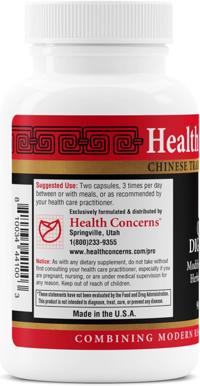 Health Concerns Quiet Digestion – Digestive Support for Upset Stomach, Gas, & Bloating – Herbal Chinese Formula with Bao He Wan – Supplement with Poria, Barley, & Mangolia Bark - 90 Capsules