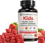 Folinic Acid Gummies for Kids & Adults – with L-Methylfolate Methyl B12, P5P B6, Magnesium Glycinate, Vitamin D3 & C Methylated Folate Support for Brain,Focus, Mood & Cellular Health – 5-MTHF