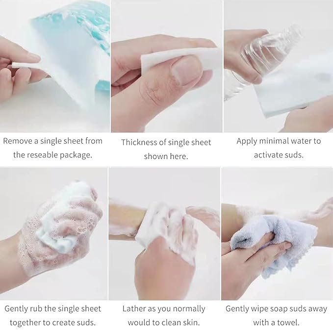 HYGIENJOY-Rinse Free Bath Sponges No Rinse Bathing Wipes(25 Counts)-No Residue Shower Wipes,Soap Infused,Lather,For the Elderly,Bedridden,Campers,Hikers,Post Surgery Must Haves