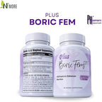 N'More Boric Acid Vaginal Suppositories Plus Aloe Vera & FOS Probiotic Enhancer 800mg/, 30 Count All Natural Made in USA