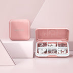 DUBSTAR Travel Pill Organizer Moisture Waterproof Small Pill Box for Pocket Purse 4+6 Compartments Portable Pill Case Medicine Vitamin Holder Container Pink
