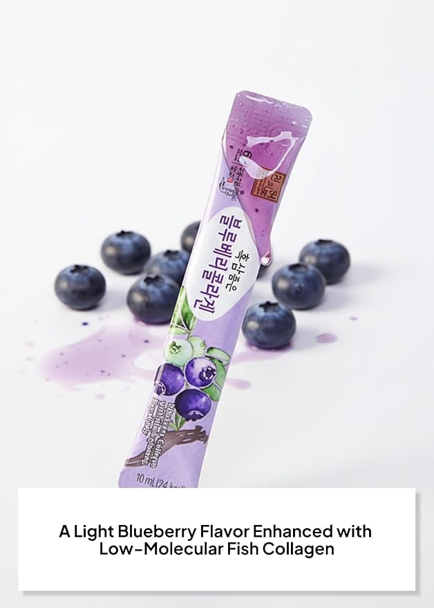 Blueberry Collagen with Black Ginseng, Liquid Stick Supplement, No Added sugars and preservatives