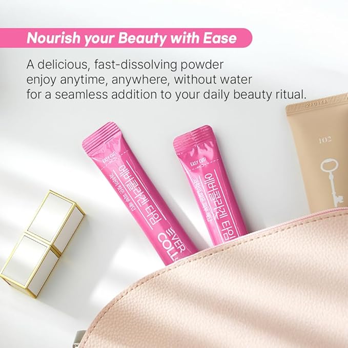NEWTREE Low Molecular Multi Marine Collagen Peptides Protein Powder Stick for Skin Hair Nail Health & Beauty Type I III Collagen Supplement for Women Men, 30 Packets (Apple Flavor)