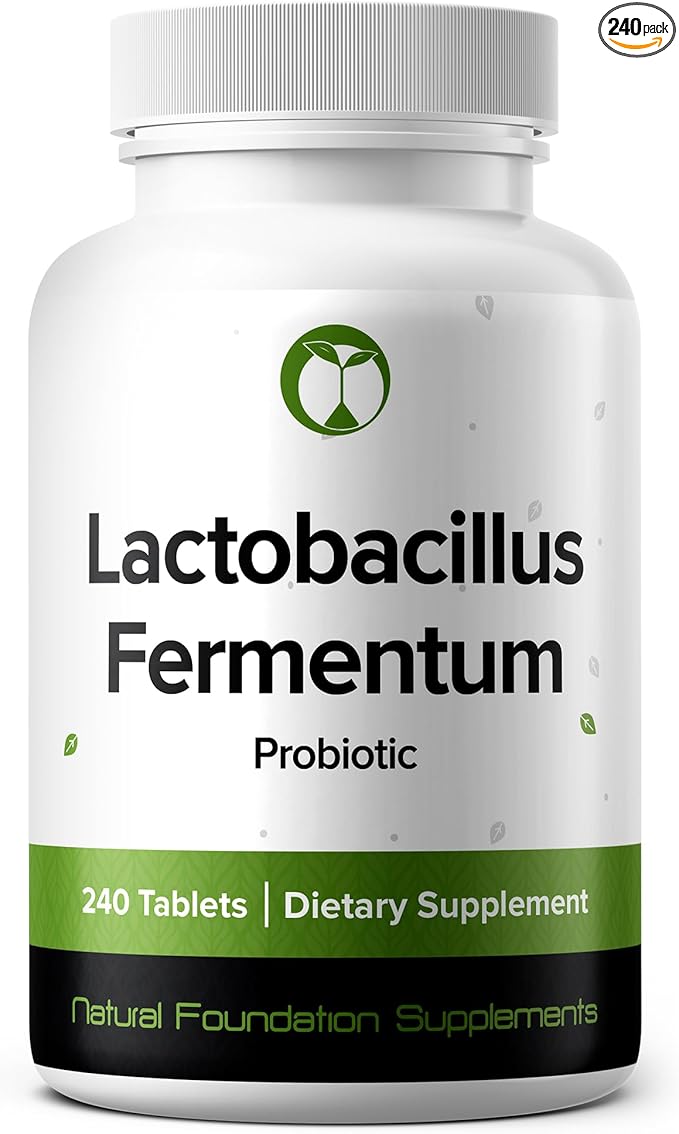 Lactobacillus Fermentum Probiotic Supplement 240 Tablets 3 Billion CFU Probiotics for Men & Women Supports Intestinal Digestive & Gut Health (240, Lactobacillus Fermentum)