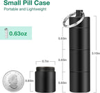 Opret 2 Pack Keychain Pill Holder, 3 Compartments Metal Small Pill Case, Waterproof Portable Travel Pill Box, Pill Container for Purse, Matte Black & Silver
