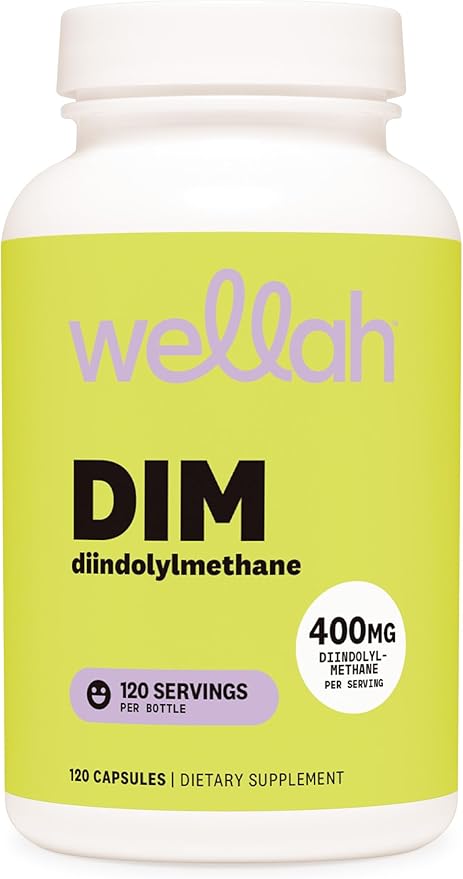 Wellah DIM Supplement (400mg) 120 Capsules - Diindolylmethane, with Calcium D-Glucarate, Dong Quai, and Black Cohosh Extract