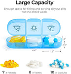 AUVON Weekly Pill Organizer 3 Times a Day, Large Pill Box 7 Day with A PU Leather Bag, Protabel Travel Pill Case Medication Reminder, Daily Pill Box 3 Times a Day for Vitamins, Fish Oils, Supplements