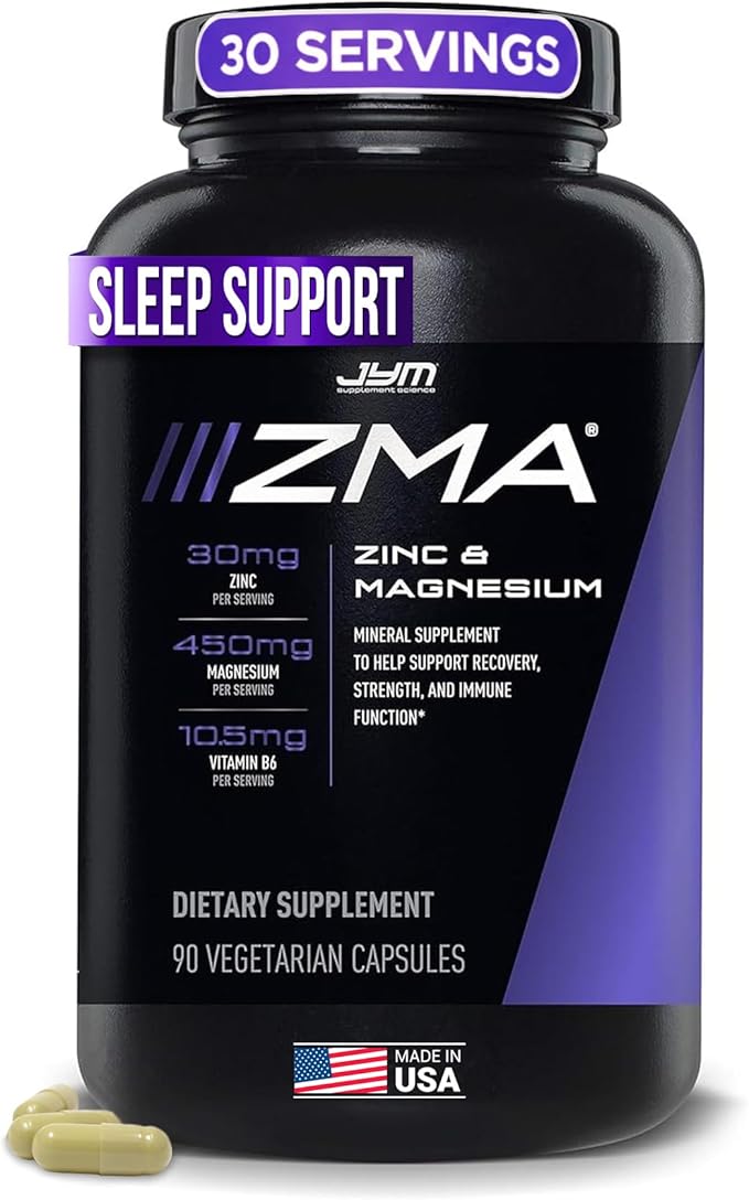 ZMA JYM, Zinc & Magnesium Supplement - Zinc, Magnesium and Vitamin B6, YM Supplement Science, 90 Vegetarian Capsules
