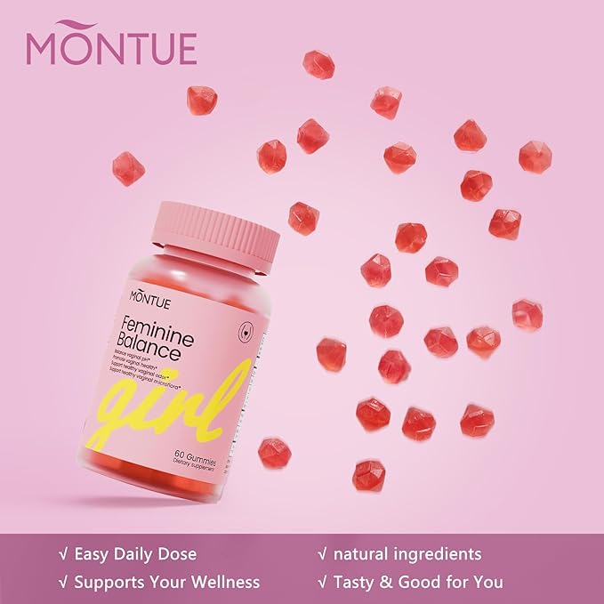 Premium Diamond Feminine Balance Gummies-pH Balance with Prebiotics & Lactobacillus Probiotic Blend&Hawaiian Pineapple Immune Support,Vegan& Non-GMO (60 Gummies)