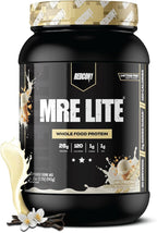 REDCON1 MRE LITE Whole Food Protein Powder, Vanilla Milkshake - Lactose Free & Sugar Free Meal Replacement with Animal Protein Blends - Easy to Digest Formula - Only 1g Carb per Serving (30 Servings)